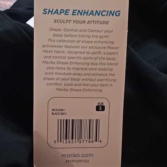 MARIKA CARRIE BUTT BOOSTER CAPRI LEGGINGS. Core Fit. Black. NWT. Small. - Picture 8 of 10